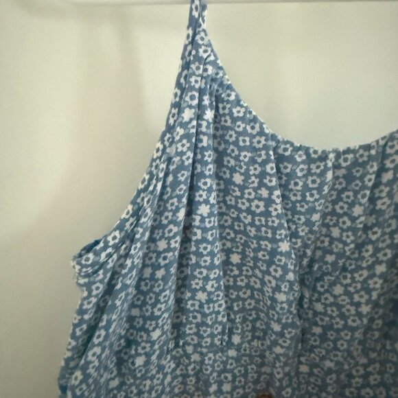 Abercrombie Kids Girls Ruched Slip  Dress Size 9/10 Blue Floral - Preloved - Picture 5 of 6